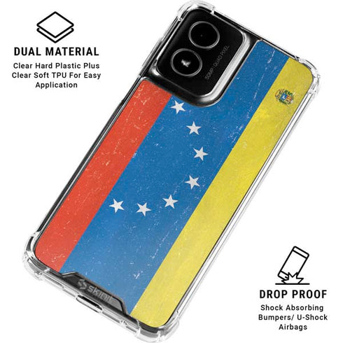Venezuela Flag Distressed Moto G Power 5G (2024) Clear Case
